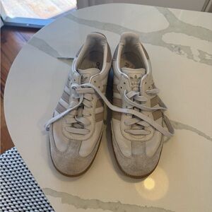 adidas Cream & Beige Retro Leather Sneakers